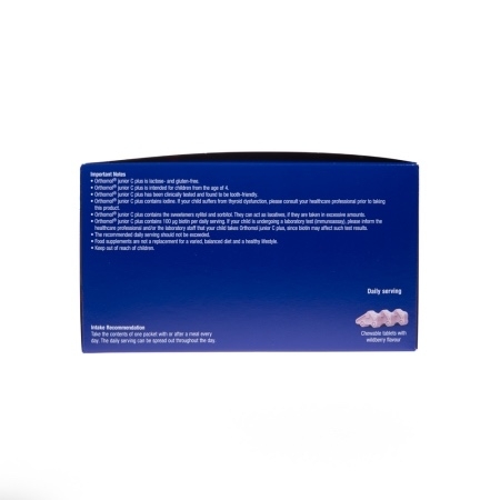 Junior C Plus cu aroma de fructe de padure, 30 plicuri cu 3 tablete masticabile, Orthomol