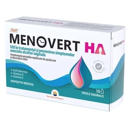 Ovule vaginale Menovert HA, 10 ovule, Sun Wave Pharma Ovule vaginale Menovert HA, 10 ovule, Sun Wave Pharma