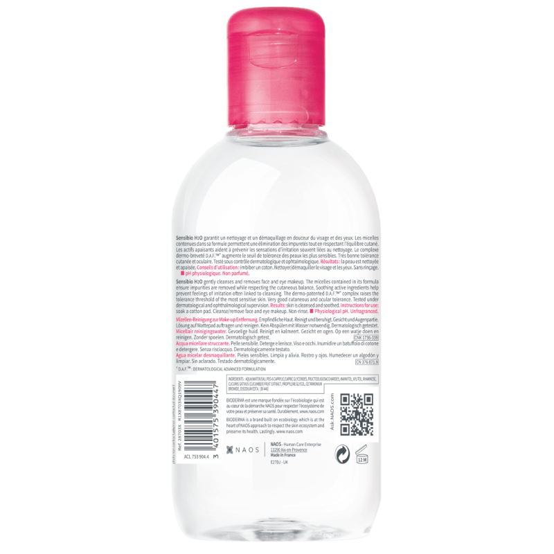 Apa micelara Sensibio H2O, 250ml, Bioderma Apa micelara Sensibio H2O, 250ml, Bioderma