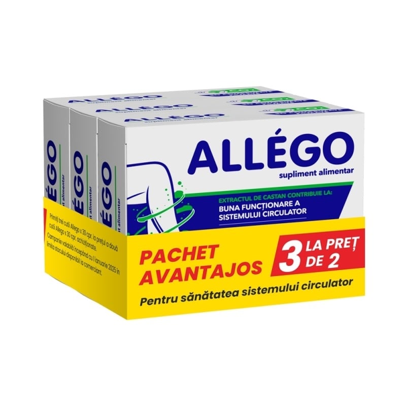 Pachet Allego, 3 x 30 comprimate filmate, Fiterman Pharma Pachet Allego, 3 x 30 comprimate filmate, Fiterman Pharma