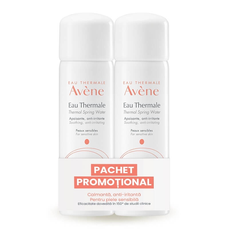 Pachet promo apa termala spray, 50 ml + 50 ml, Avene Pachet promo apa termala spray, 50 ml + 50 ml, Avene