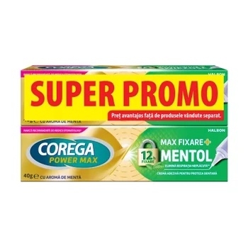 Pachet Crema adeziva pentru proteza dentara Max Fixare + Mentol Corega, 2 x 40 g, Gsk Pachet Crema adeziva pentru proteza dentara Max Fixare + Mentol Corega, 2 x 40 g, Gsk