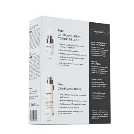 Pachet Crema anti-aging UNA, 50 ml + Crema anti-aging contur ochi UNA, 15 ml, Ivatherm Pachet Crema anti-aging UNA, 50 ml + Crema anti-aging contur ochi UNA, 15 ml, Ivatherm