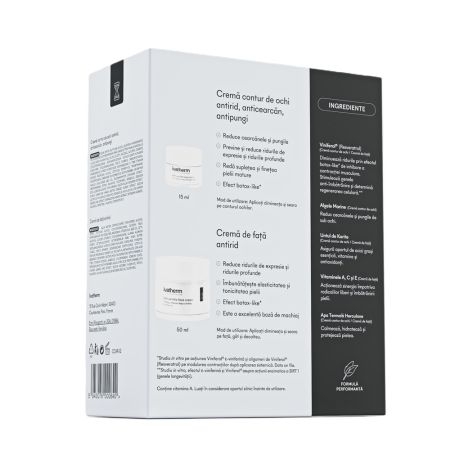 Pachet Crema de fata antirid, 50 ml + Crema contur de ochi antirid si anticearcan, 15 ml, Ivatherm Pachet Crema de fata antirid, 50 ml + Crema contur de ochi antirid si anticearcan, 15 ml, Ivatherm