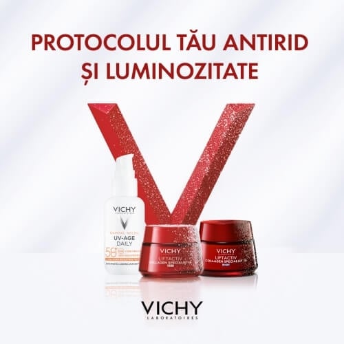Pachet Crema de zi Liftactiv Collagen Specialist 16, 50 ml + Crema de noapte Liftactiv Collagen Specialist 16, 15 ml + Fluid cu SPF 50+ Capital Soleil, 3 ml + Sampon anti-matreata Dercos, 6 ml, Vichy Pachet Crema de zi Liftactiv Collagen Specialist 16, 50 ml + Crema de noapte Liftactiv Collagen Specialist 16, 15 ml + Fluid cu SPF 50+ Capital Soleil, 3 ml + Sampon anti-matreata Dercos, 6 ml, Vichy