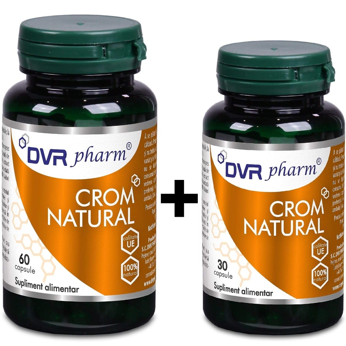 Pachet Crom natural, 60 + 30 capsule, DVR Pharm Pachet Crom natural, 60 + 30 capsule, DVR Pharm