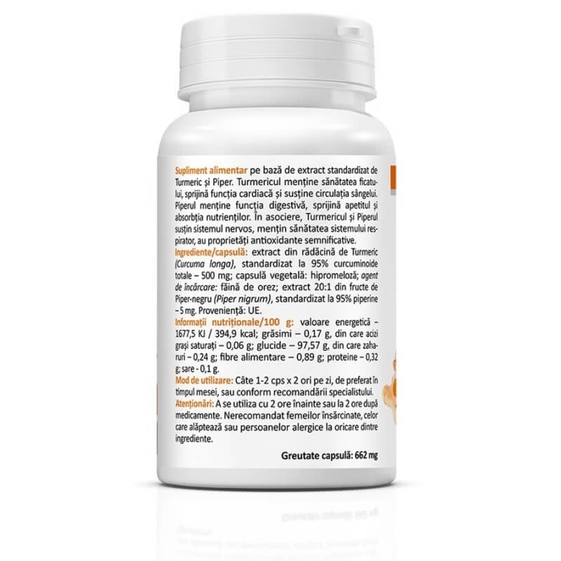 Pachet Curcumin si Piperine, 60 + 30 capsule, Zenyth