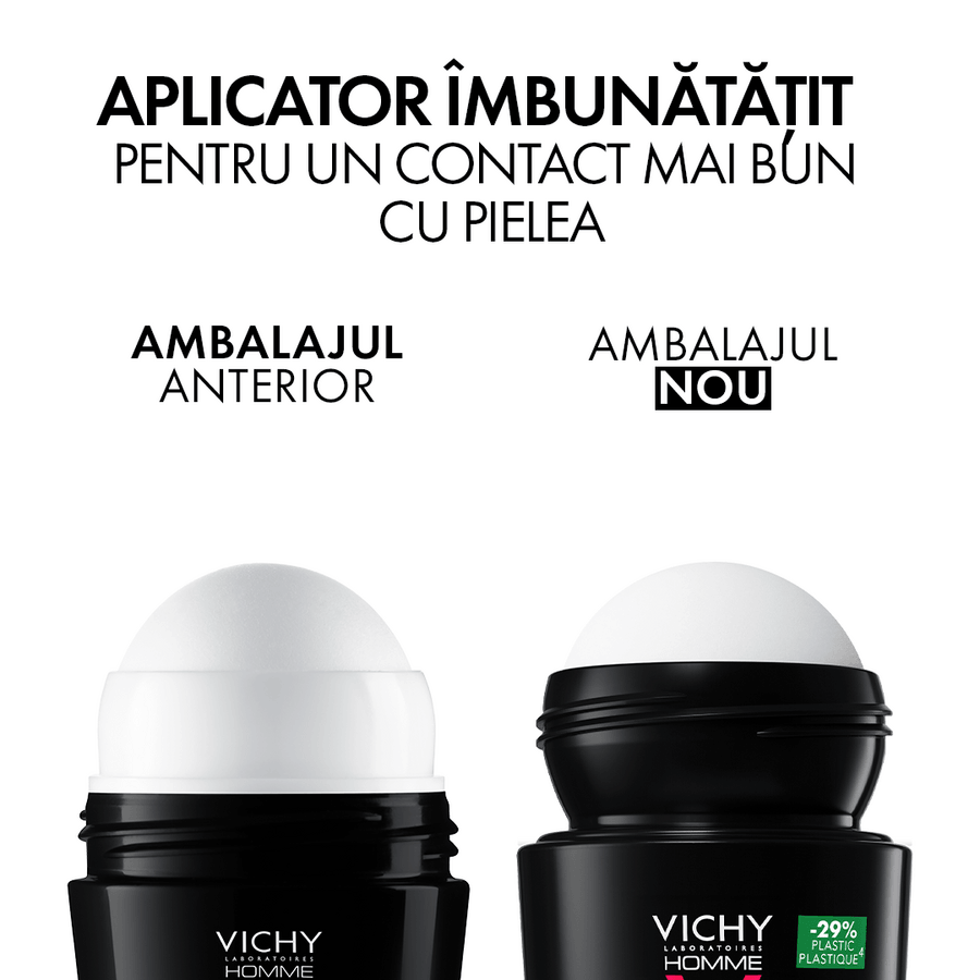 Pachet Deodorant roll-on Homme Invisible Resist 72h, 50 ml + 50 ml, Vichy Pachet Deodorant roll-on Homme Invisible Resist 72h, 50 ml + 50 ml, Vichy