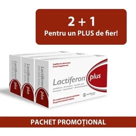 Pachet Lactiferon Plus, 30 comprimate, 3 cutii, Meditrina Pharmaceuticals