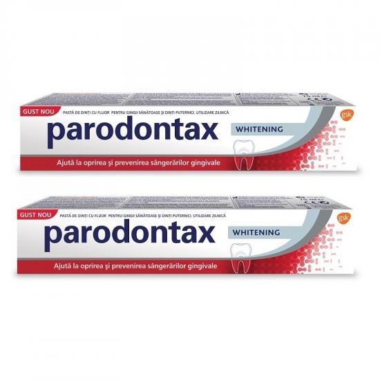 Pachet Pasta de dinti Whitening Parodontax, 75 ml + 75 ml, Gsk Pachet Pasta de dinti Whitening Parodontax, 75 ml + 75 ml, Gsk