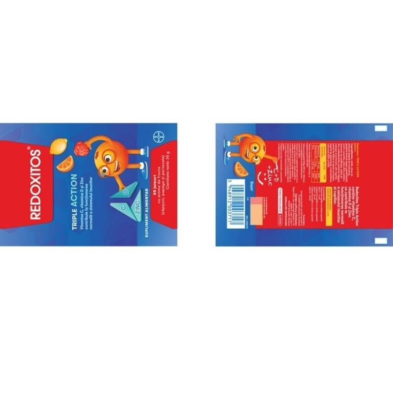 Pachet Redoxon Triple Action 10 comprimate efervescente + Redoxitos Triple Action, 25 jeleuri, Bayer Pachet Redoxon Triple Action 10 comprimate efervescente + Redoxitos Triple Action, 25 jeleuri, Bayer