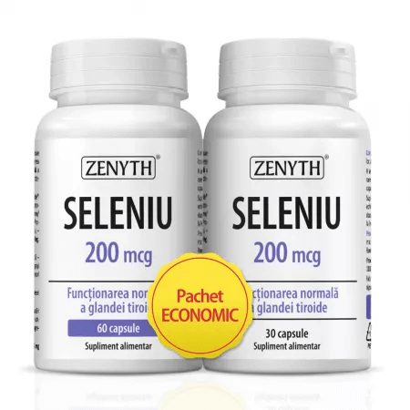Pachet Seleniu, 200 mcg, 60 + 30 capsule, Zenyth Pachet Seleniu, 200 mcg, 60 + 30 capsule, Zenyth