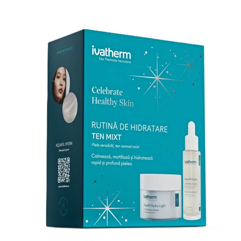 Pachet Ser Aquafil Hydra, 30 ml + Crema Aquafil Hydra Light, 50 ml, Ivatherm Pachet Ser Aquafil Hydra, 30 ml + Crema Aquafil Hydra Light, 50 ml, Ivatherm