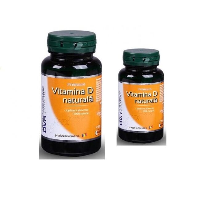 Pachet Vitamina D naturala, 60 + 30 capsule, DVR Pharm Pachet Vitamina D naturala, 60 + 30 capsule, DVR Pharm