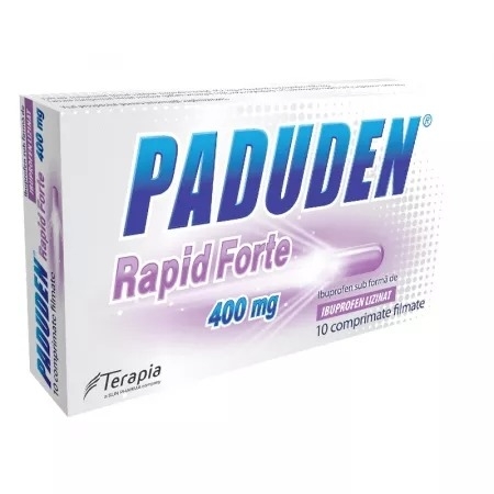 Paduden Rapid Forte, 400 mg, 10 comprimate filmate, Terapia Paduden Rapid Forte, 400 mg, 10 comprimate filmate, Terapia