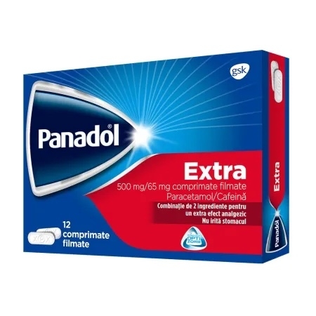 Panadol Extra, 500 mg, 12 comprimate, GSK (Haleon) Panadol Extra, 500 mg, 12 comprimate, GSK (Haleon)