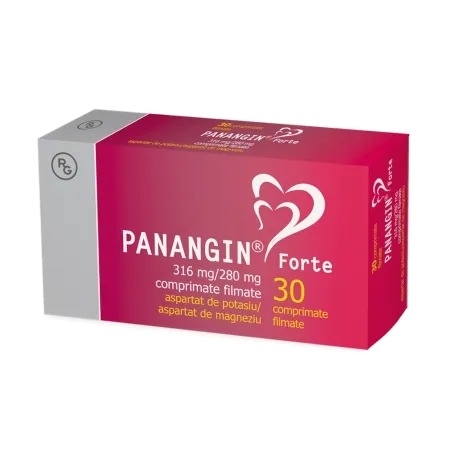 Panangin Forte, 316 mg/280 mg, 30 comprimate filmate, Gedeon Richter Panangin Forte, 316 mg/280 mg, 30 comprimate filmate, Gedeon Richter