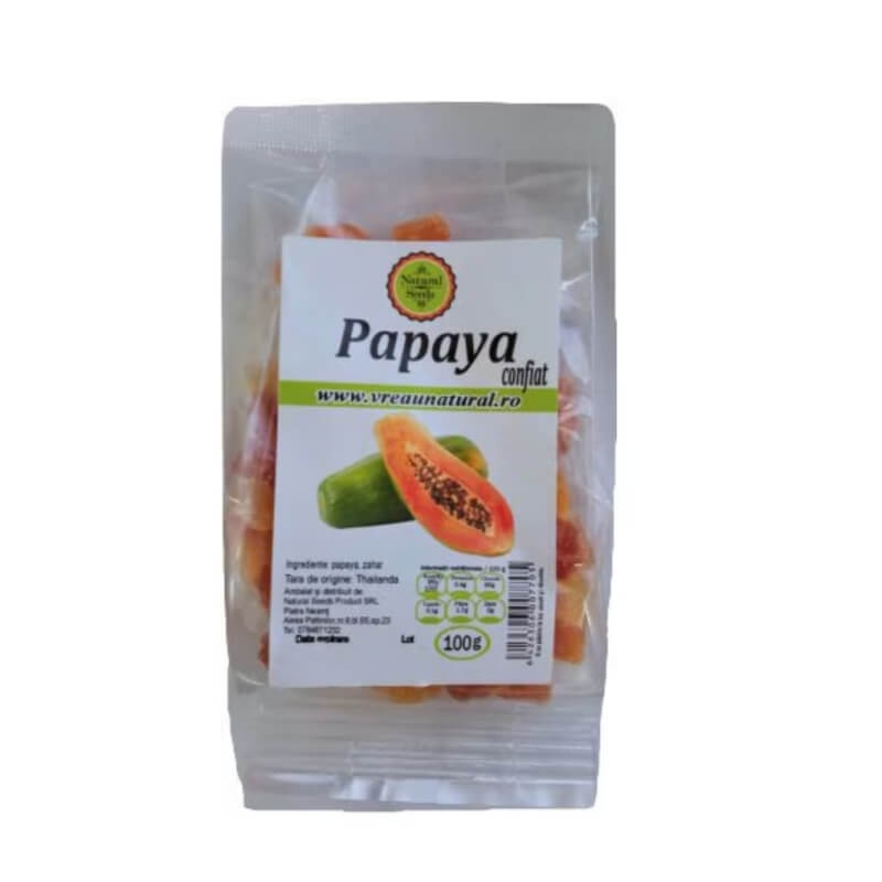 Papaya confiat, 100 g, Natural Seeds Papaya confiat, 100 g, Natural Seeds