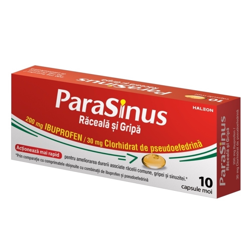 Parasinus Raceala si Gripa 200 mg/30 mg, 10 capsule moi, GSK (Haleon) Parasinus Raceala si Gripa 200 mg/30 mg, 10 capsule moi, GSK (Haleon)