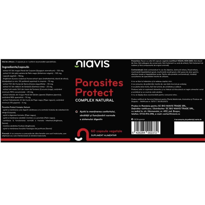 Parasites Protect complex natural, 60 capsule, Niavis Parasites Protect complex natural, 60 capsule, Niavis