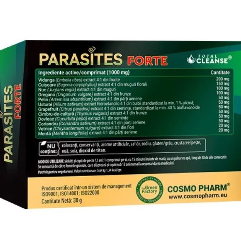 Parasites Forte, 30 comprimate, Cosmo Pharm Parasites Forte, 30 comprimate, Cosmo Pharm