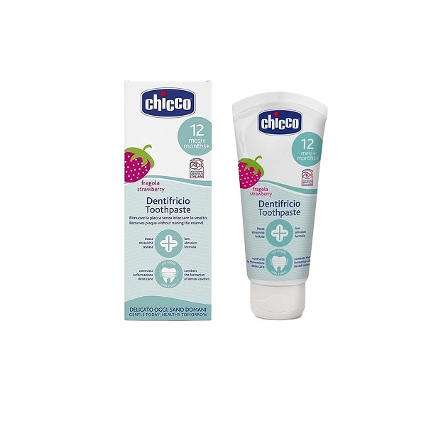 Chicco - Pasta de dinti capsuni 12 luni+ 50ml Chicco - Pasta de dinti capsuni 12 luni+ 50ml