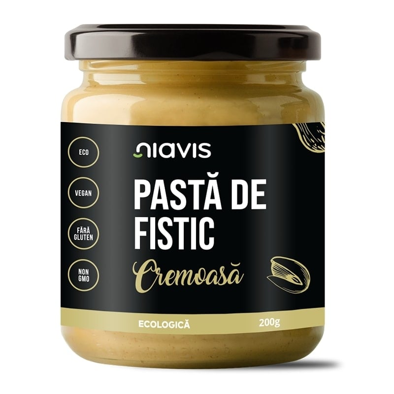 Pasta bio de fistic cremoasa, 200 g, Niavis Pasta bio de fistic cremoasa, 200 g, Niavis