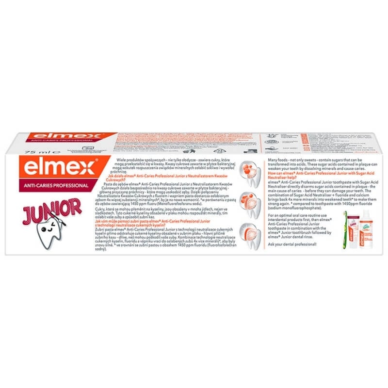 Pasta de dinti Anti-Caries Professional Junior, 6-12 ani, 75 ml, Elmex