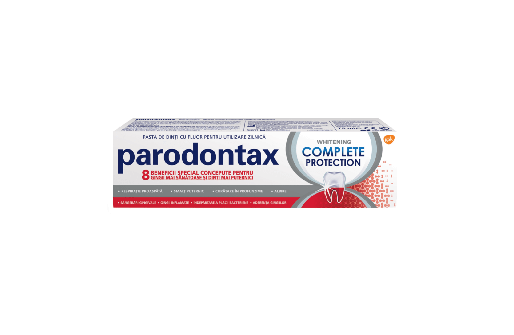 Pasta de dinti Complete Protection Whitening Parodontax, 75 ml, Gsk Pasta de dinti Complete Protection Whitening Parodontax, 75 ml, Gsk