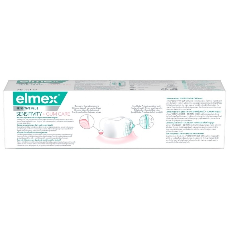 Pasta de dinti Sensitive Plus Sensitivity + Gum Care, 75 ml, Elmex Pasta de dinti Sensitive Plus Sensitivity + Gum Care, 75 ml, Elmex