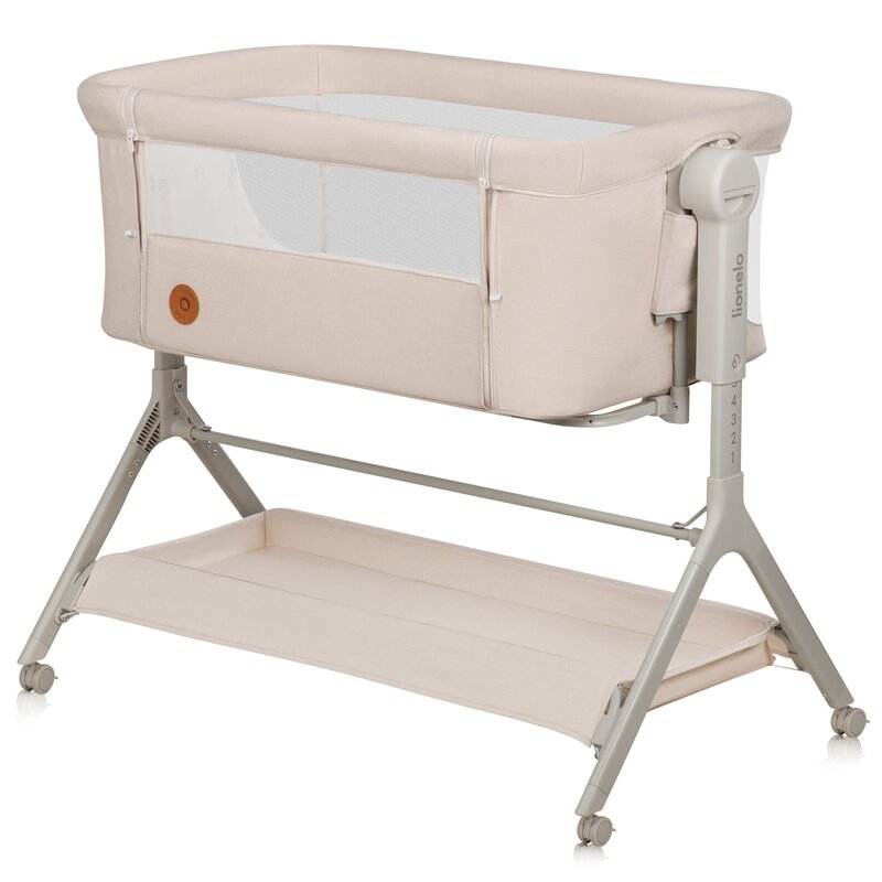 Patut co-sleeper, Lionelo, Leonie Plus, Pliabil, Cu sistem de leganare, Cu setare unghiulara, Reglabil in 6 pozitii pe inaltime, Conform cu standardele europeane de securitate EN1130 si EN16890, Bej Patut co-sleeper, Lionelo, Leonie Plus, Pliabil, Cu sistem de leganare, Cu setare unghiulara, Reglabil in 6 pozitii pe inaltime, Conform cu standardele europeane de securitate EN1130 si EN16890, Bej