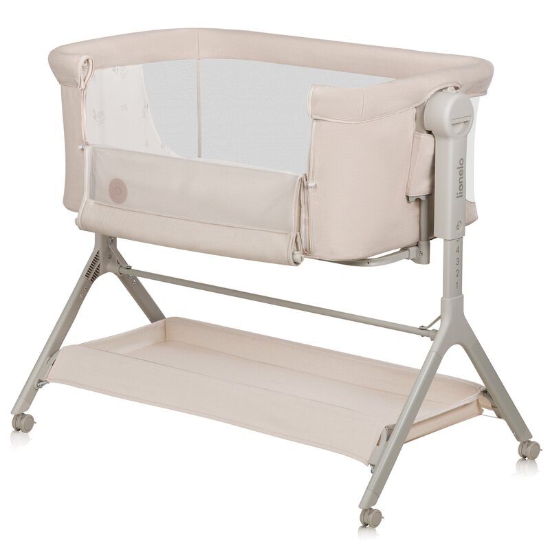 Patut co-sleeper, Lionelo, Leonie Plus, Pliabil, Cu sistem de leganare, Cu setare unghiulara, Reglabil in 6 pozitii pe inaltime, Conform cu standardele europeane de securitate EN1130 si EN16890, Bej Patut co-sleeper, Lionelo, Leonie Plus, Pliabil, Cu sistem de leganare, Cu setare unghiulara, Reglabil in 6 pozitii pe inaltime, Conform cu standardele europeane de securitate EN1130 si EN16890, Bej