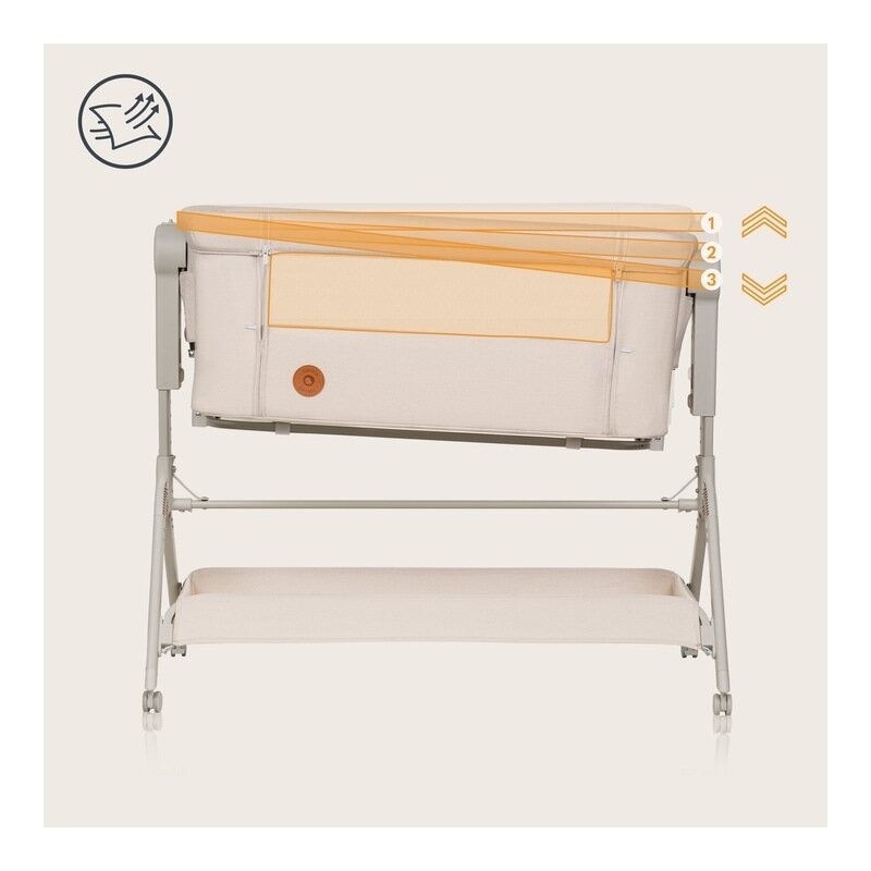 Patut co-sleeper, Lionelo, Leonie Plus, Pliabil, Cu sistem de leganare, Cu setare unghiulara, Reglabil in 6 pozitii pe inaltime, Conform cu standardele europeane de securitate EN1130 si EN16890, Bej Patut co-sleeper, Lionelo, Leonie Plus, Pliabil, Cu sistem de leganare, Cu setare unghiulara, Reglabil in 6 pozitii pe inaltime, Conform cu standardele europeane de securitate EN1130 si EN16890, Bej