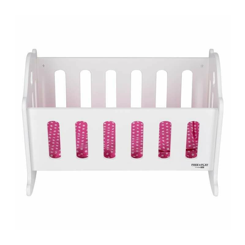Patut pentru papusi, Free2Play, Cu pernuta confortabila, 46x33x33 cm, 36 luni+, White Patut pentru papusi, Free2Play, Cu pernuta confortabila, 46x33x33 cm, 36 luni+, White