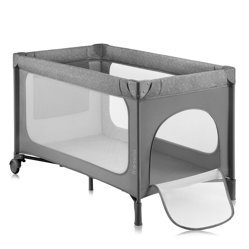 Patut pliant, Lionelo, Jasmin Easy Fold, Pana la 15 kg, Usor de pliat, Cu doua nivele, Cu saltea ergonomica T25, Cu intrare laterala cu fermoar, 2 roti cu frana, 120 x 60 cm, Conform cu EN 716, 0-36 luni, Gri Patut pliant, Lionelo, Jasmin Easy Fold, Pana la 15 kg, Usor de pliat, Cu doua nivele, Cu saltea ergonomica T25, Cu intrare laterala cu fermoar, 2 roti cu frana, 120 x 60 cm, Conform cu EN 716, 0-36 luni, Gri