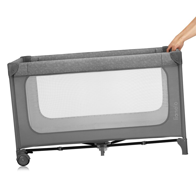 Patut pliant, Lionelo, Jasmin Easy Fold, Pana la 15 kg, Usor de pliat, Cu doua nivele, Cu saltea ergonomica T25, Cu intrare laterala cu fermoar, 2 roti cu frana, 120 x 60 cm, Conform cu EN 716, 0-36 luni, Gri Patut pliant, Lionelo, Jasmin Easy Fold, Pana la 15 kg, Usor de pliat, Cu doua nivele, Cu saltea ergonomica T25, Cu intrare laterala cu fermoar, 2 roti cu frana, 120 x 60 cm, Conform cu EN 716, 0-36 luni, Gri