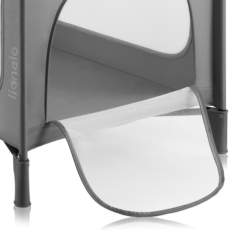 Patut pliant, Lionelo, Jasmin Easy Fold, Pana la 15 kg, Usor de pliat, Cu doua nivele, Cu saltea ergonomica T25, Cu intrare laterala cu fermoar, 2 roti cu frana, 120 x 60 cm, Conform cu EN 716, 0-36 luni, Gri Patut pliant, Lionelo, Jasmin Easy Fold, Pana la 15 kg, Usor de pliat, Cu doua nivele, Cu saltea ergonomica T25, Cu intrare laterala cu fermoar, 2 roti cu frana, 120 x 60 cm, Conform cu EN 716, 0-36 luni, Gri