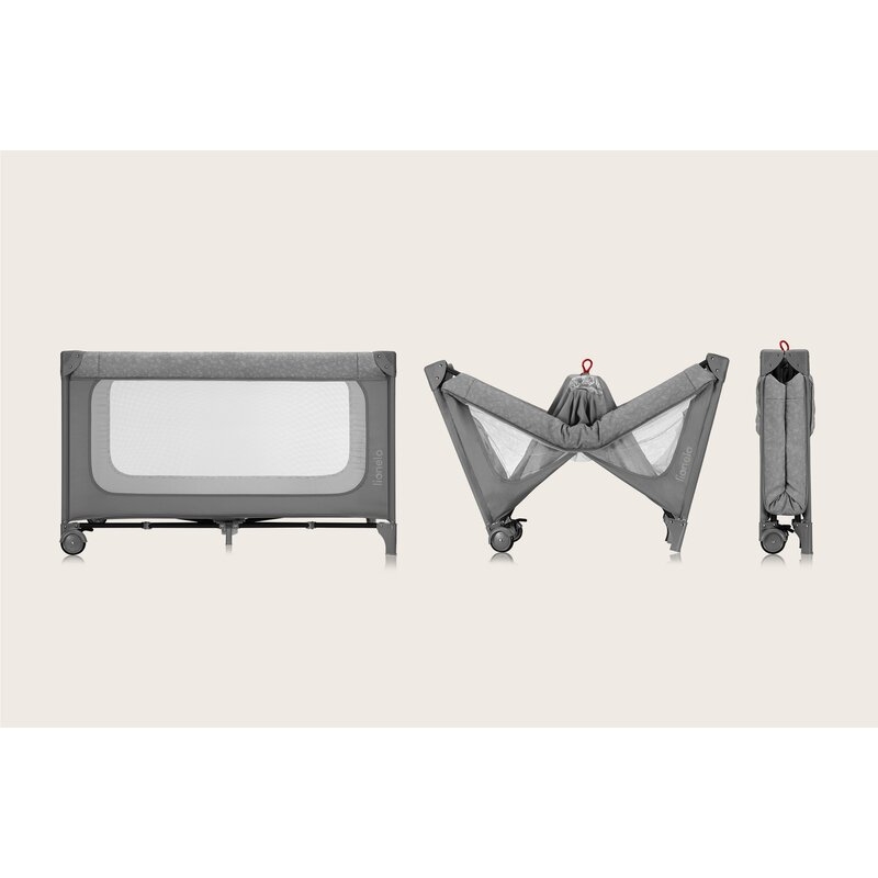 Patut pliant, Lionelo, Jasmin Easy Fold, Pana la 15 kg, Usor de pliat, Cu doua nivele, Cu saltea ergonomica T25, Cu intrare laterala cu fermoar, 2 roti cu frana, 120 x 60 cm, Conform cu EN 716, 0-36 luni, Gri Patut pliant, Lionelo, Jasmin Easy Fold, Pana la 15 kg, Usor de pliat, Cu doua nivele, Cu saltea ergonomica T25, Cu intrare laterala cu fermoar, 2 roti cu frana, 120 x 60 cm, Conform cu EN 716, 0-36 luni, Gri