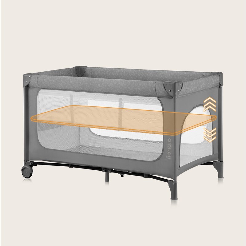 Patut pliant, Lionelo, Jasmin Easy Fold, Pana la 15 kg, Usor de pliat, Cu doua nivele, Cu saltea ergonomica T25, Cu intrare laterala cu fermoar, 2 roti cu frana, 120 x 60 cm, Conform cu EN 716, 0-36 luni, Gri Patut pliant, Lionelo, Jasmin Easy Fold, Pana la 15 kg, Usor de pliat, Cu doua nivele, Cu saltea ergonomica T25, Cu intrare laterala cu fermoar, 2 roti cu frana, 120 x 60 cm, Conform cu EN 716, 0-36 luni, Gri