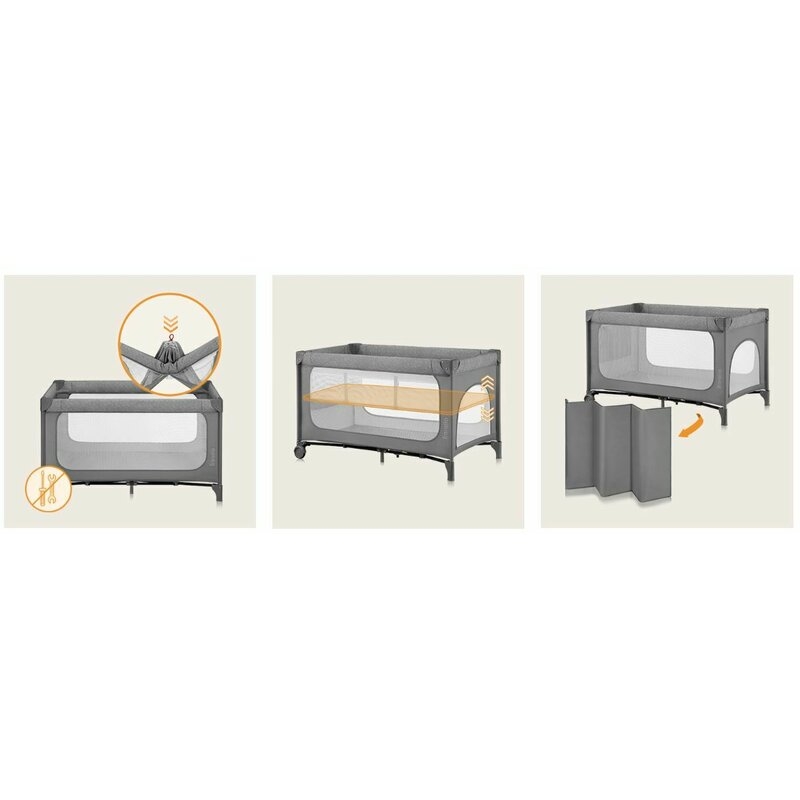 Patut pliant, Lionelo, Jasmin Easy Fold, Pana la 15 kg, Usor de pliat, Cu doua nivele, Cu saltea ergonomica T25, Cu intrare laterala cu fermoar, 2 roti cu frana, 120 x 60 cm, Conform cu EN 716, 0-36 luni, Gri Patut pliant, Lionelo, Jasmin Easy Fold, Pana la 15 kg, Usor de pliat, Cu doua nivele, Cu saltea ergonomica T25, Cu intrare laterala cu fermoar, 2 roti cu frana, 120 x 60 cm, Conform cu EN 716, 0-36 luni, Gri