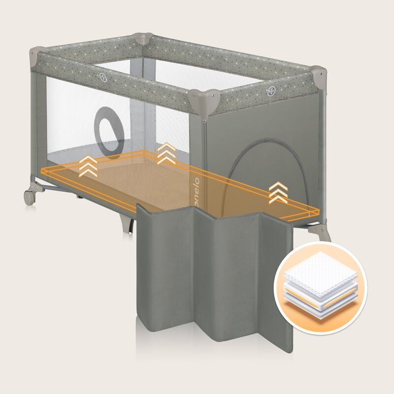 Patut pliant, Lionelo, Stefi, Cu un nivel, Cu intrare laterala cu fermoar, 2 roti, 120x60 cm, Conform cu standardul european de securitate EN 716, Bej Patut pliant, Lionelo, Stefi, Cu un nivel, Cu intrare laterala cu fermoar, 2 roti, 120x60 cm, Conform cu standardul european de securitate EN 716, Bej