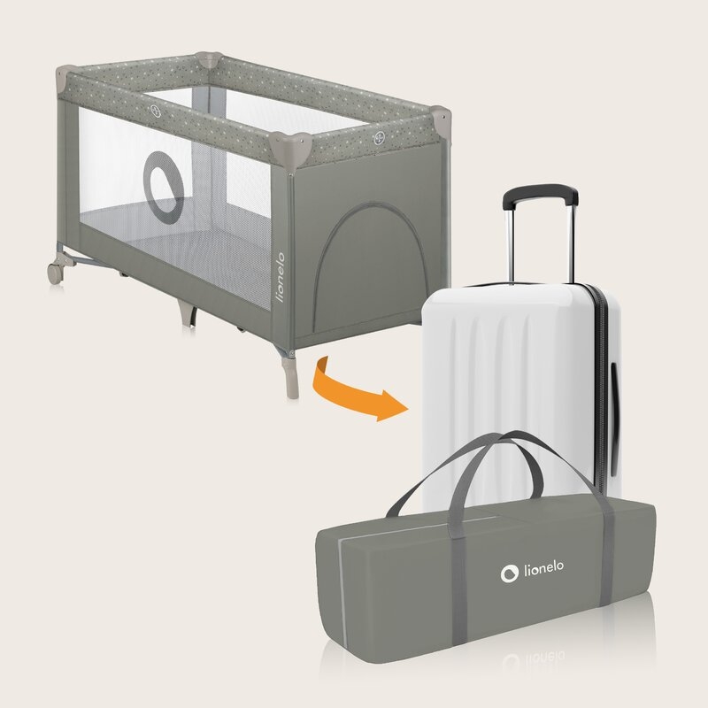Patut pliant, Lionelo, Stefi, Cu un nivel, Cu intrare laterala cu fermoar, 2 roti, 120x60 cm, Conform cu standardul european de securitate EN 716, Bej Patut pliant, Lionelo, Stefi, Cu un nivel, Cu intrare laterala cu fermoar, 2 roti, 120x60 cm, Conform cu standardul european de securitate EN 716, Bej