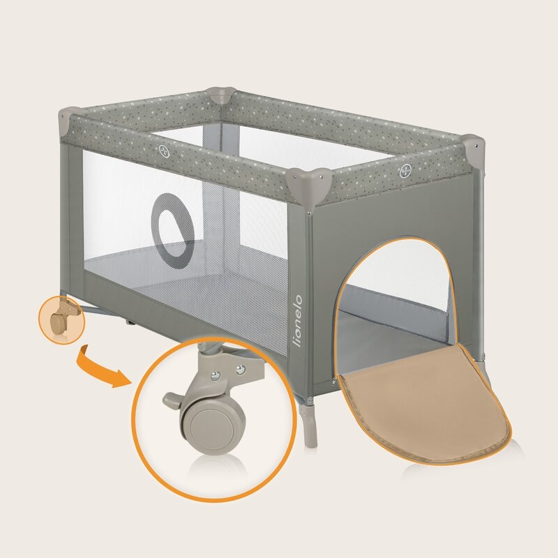 Patut pliant, Lionelo, Stefi, Cu un nivel, Cu intrare laterala cu fermoar, 2 roti, 120x60 cm, Conform cu standardul european de securitate EN 716, Bej Patut pliant, Lionelo, Stefi, Cu un nivel, Cu intrare laterala cu fermoar, 2 roti, 120x60 cm, Conform cu standardul european de securitate EN 716, Bej