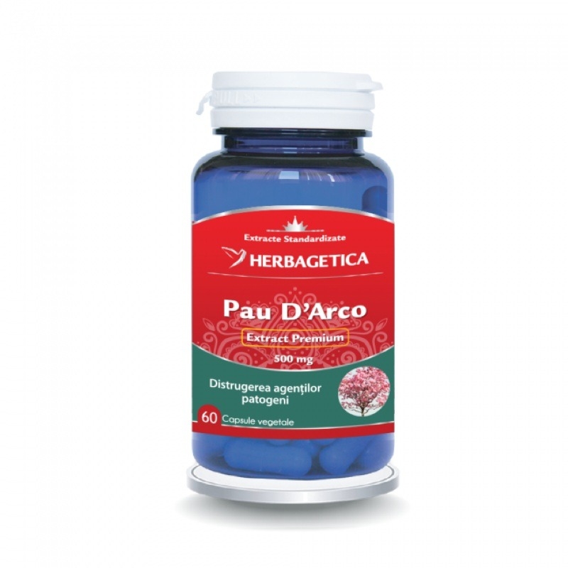 Pau D'Arco, 60 capsule, Herbagetica Pau D'Arco, 60 capsule, Herbagetica