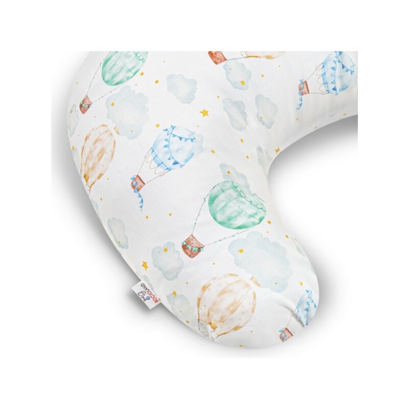 Perna pentru alaptat, Bocioland, Ballons, Cu husa detasabila, Din bumbac, 50x18 cm, Multicolor Perna pentru alaptat, Bocioland, Ballons, Cu husa detasabila, Din bumbac, 50x18 cm, Multicolor