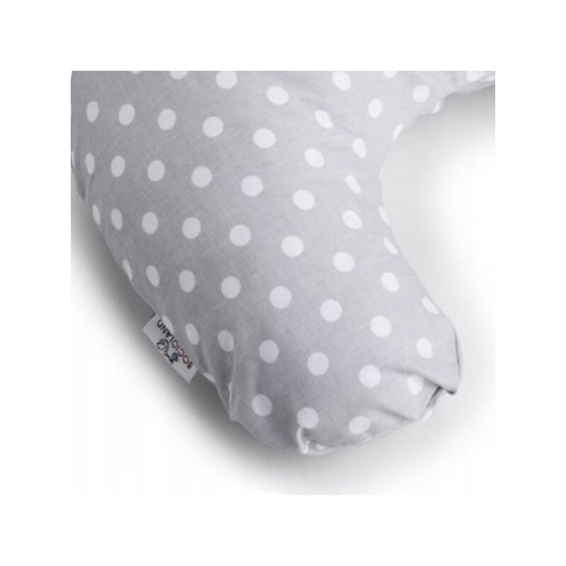Perna pentru alaptat, Bocioland, Gray Pea, Cu husa detasabila, Din bumbac, 50x18 cm, Gri Perna pentru alaptat, Bocioland, Gray Pea, Cu husa detasabila, Din bumbac, 50x18 cm, Gri