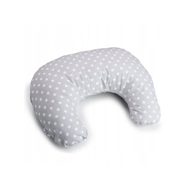 Perna pentru alaptat, Bocioland, Gray Pea, Cu husa detasabila, Din bumbac, 50x18 cm, Gri Perna pentru alaptat, Bocioland, Gray Pea, Cu husa detasabila, Din bumbac, 50x18 cm, Gri