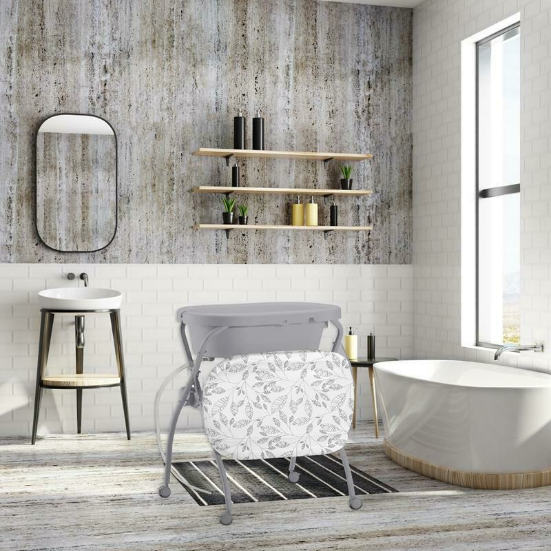 Petite&Mars - Cadita 3 in 1, Spa, Cu masuta de infasat si spatiu de depozitare, Pliabila, Cu roti si sistem de scurgere, Gri Petite&Mars - Cadita 3 in 1, Spa, Cu masuta de infasat si spatiu de depozitare, Pliabila, Cu roti si sistem de scurgere, Gri