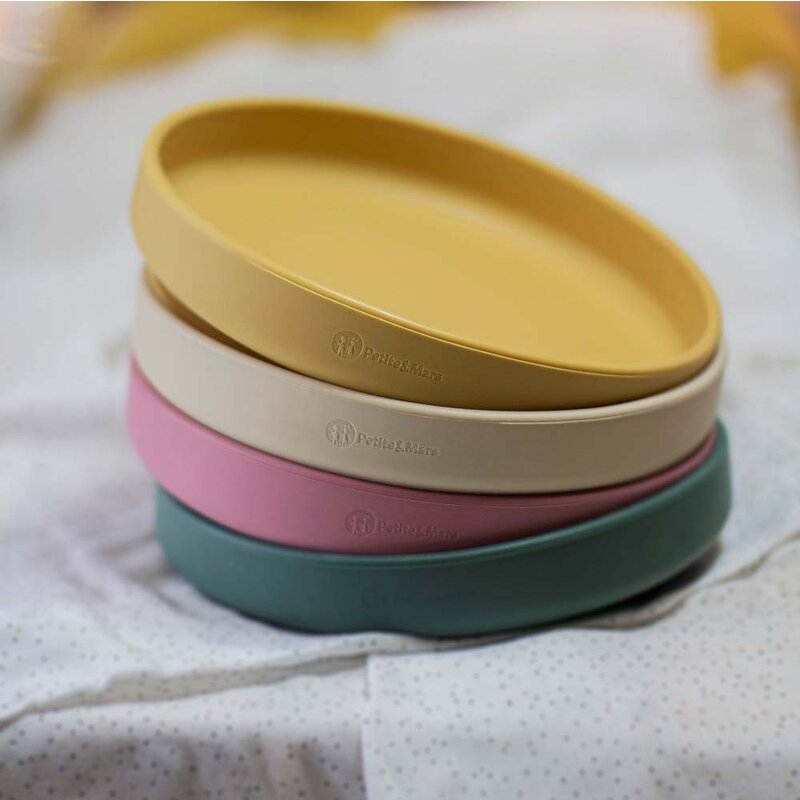 Petite&Mars - Farfurie din silicon fara BPA, Cu ventuza, TAKE&MATCH, 6 luni+, 400 ml, Verde Inchis