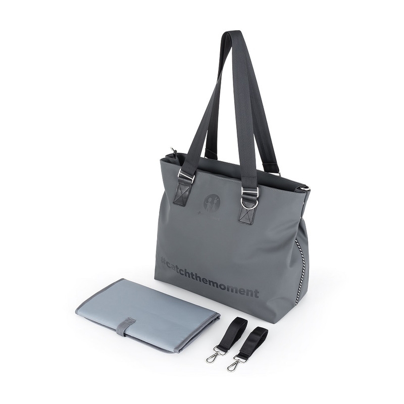Petite&Mars - Geanta pentru mamici, Cu 6 buzunare, inclusiv termo si impermeabil, Cu saltea de infasat inclusa, 53 x 36 x 19 cm, Zoe, Gri Petite&Mars - Geanta pentru mamici, Cu 6 buzunare, inclusiv termo si impermeabil, Cu saltea de infasat inclusa, 53 x 36 x 19 cm, Zoe, Gri